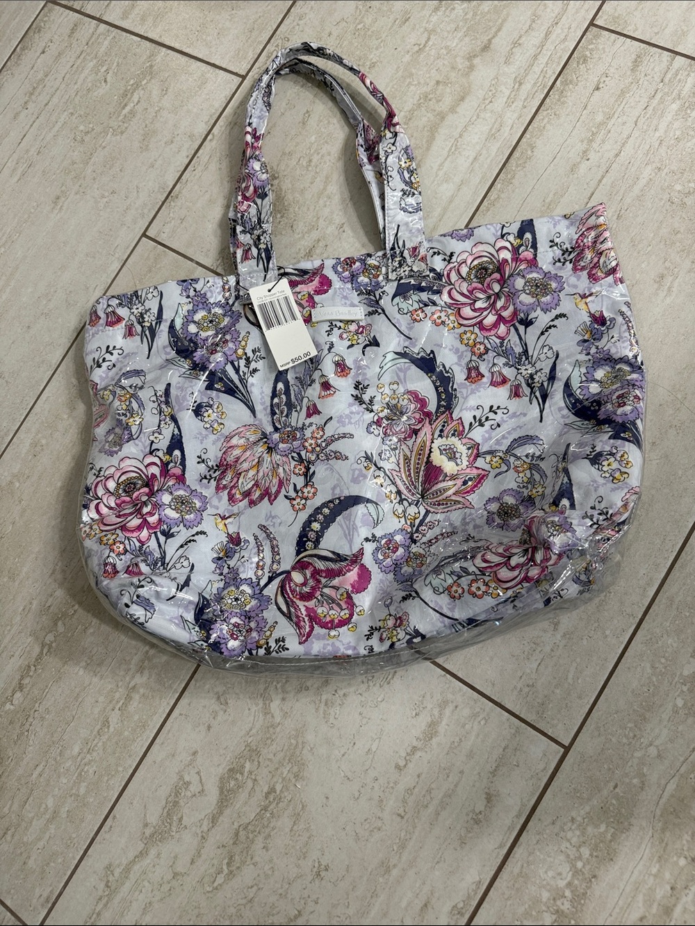 Vera Bradley Floral Print Tote Bag Pink - Lightweight Everyday Carry..nwt